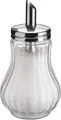 Set Dispenser Zahar LUSINI, Shaker din Sticla cu Capac din Otel Inoxid, Safe la Masina de Spalat Vase, Transparent, Set de 6 Banjo, 176 ml, 6.5 x 13 cm, Stil Classic