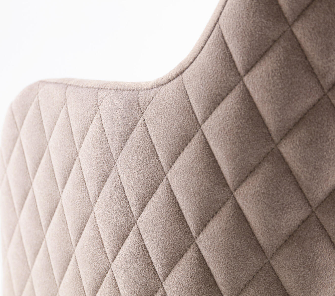 VEGA Rombo Velvet Chair, Oak Wood Frame, Diamond-Pattern Quilting, Grey Polyester Upholstery, 46x47x85 cm, Max Load 160 kg