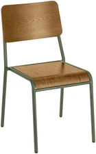 VEGA LUSINI Solutions GmbH Chair Claso Holzstuhl Claso Chair Claso; 41.5x52.5x82 cm (WxDxH); seat brown antique, base olive; 2 piece / pack Holzstuhl Claso; 41.5x52.5x82 cm (BxTxH); Sitz braun antik, Gestell oliv; 2 Stück / Pack Trendy wooden chair with powder-coated steel frame and ash plywood seat and back. Stackable up to six chairs. Only suitable for indoor use. Delivery is assembled. Trendiger Holzstuhl mit pulverbeschichtetem Stahlgestell und Sitz- und Rückenfläche aus Esche Schichtholz. Stapelbar bis zu sechs Stühlen. Nur für den Innenbereich geeignet. Lieferung erfolgt montiert.