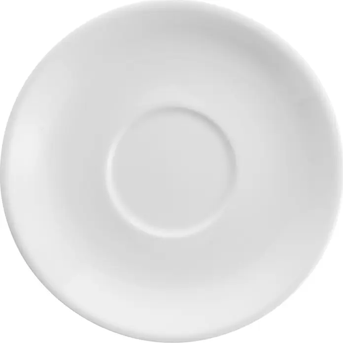 Pulsiva Nissa Cui Coffee Saucers, White Porcelain, 15.5 cm Diameter, Dishwasher and Microwave Safe, Set of 6