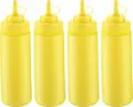 PULSIVA LUSINI Solutions GmbH Dosing bottle Dosierflasche Dosing bottle; 0.35 l, 6x20 cm (ØxH); yellow; 4 piece / pack Dosierflasche; 0.35 l, 6x20 cm (ØxH); gelb; 4 Stück / Pack Classic dosing bottle for ketchup, mustard, mayonnaise and other sauces. Bottle made of flexible polyethylene with opening Ø 2,7 cm and screw cap made of hard plastic. For more flow, the spout can be shortened easily. Food and dishwasher safe. Klassische Dosierflaschen für Ketchup, Senf, Mayonnaise und andere Saucen. Korpus aus flexiblem Polyethylen mit Öffnungs-Ø 2,7 cm und Schraubverschluss aus Hartkunststoff. Für mehr Durchfluss lässt sich der Auslauf einfach kürzen. Lebensmittelecht und spülmaschinenfest.