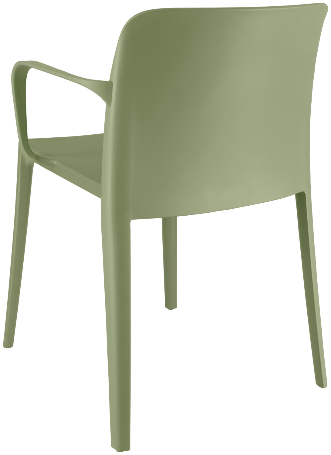 PULSIVA Rigg Plastic Chair Set of 4, Glass Fibre Reinforced Polypropylene, Stackable, UV-Resistant, Weatherproof, Green, 150 kg Load Capacity