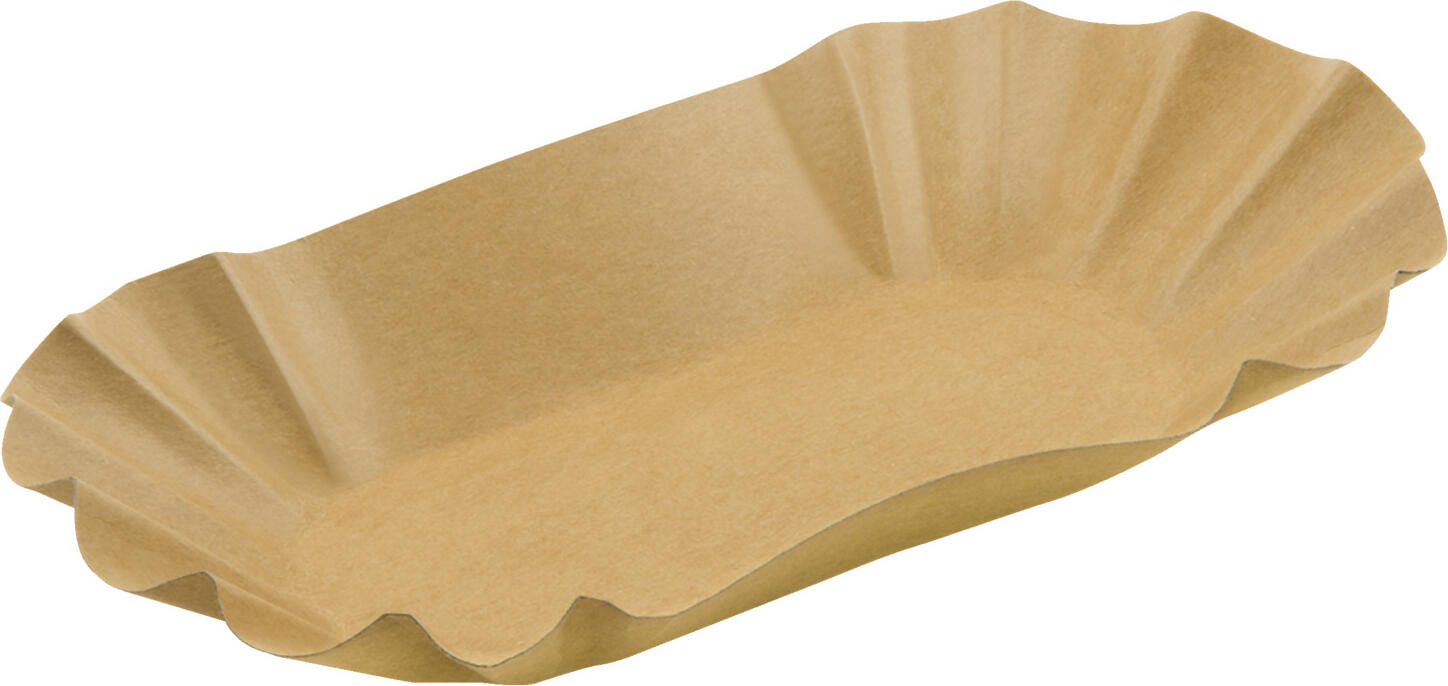 WIMEX A8203 Oval Cardboard Trays with Fat Barrier, Brown Kraft Paper, 17.5x10.5x3 cm, Microwaveable, Biodegradable, Pack of 250 Pieces