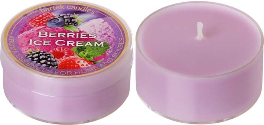Bartek Candles Piccolo Berries Ice Cream Scented Paraffin Candle BAR0820 Purple 40g 5.5x2.5cm in Container with Lid Set of 24
