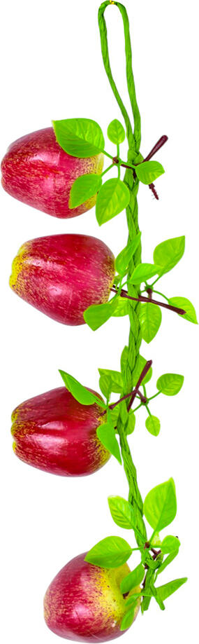 Artificial Red Apple Garland with Green Leaves and Vine for Home Decoration, Set of 4 Pieces