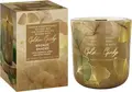 Lumânare Parfumată Golden Ginkgo BAR3409 Bronze Shades, Ceară de Soia cu Fitil de Lemn, Note Citrice și Flori Albe, Pahăr Verde-Auriu, 150g