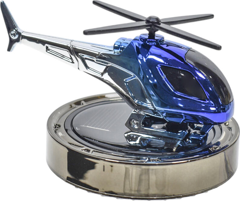 Solar Rotating Helicopter Car Air Freshener Diffuser, Zinc Alloy and ABS Plastic, Solar Powered Rotating Blades, Dashboard Aromatic Diffuser