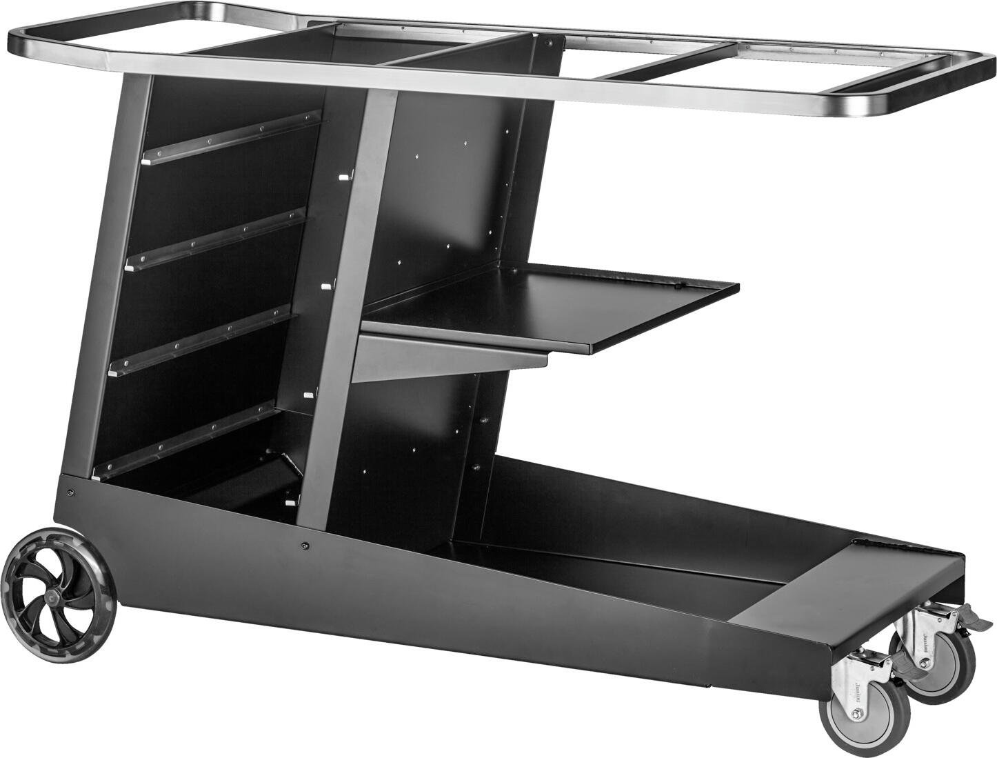 VEGA Sprinter Modular Serving Trolley, Powder-Coated Aluminum and Stainless Steel, GN Container Compatible, Black, 57.5 x 135 x 92 cm
