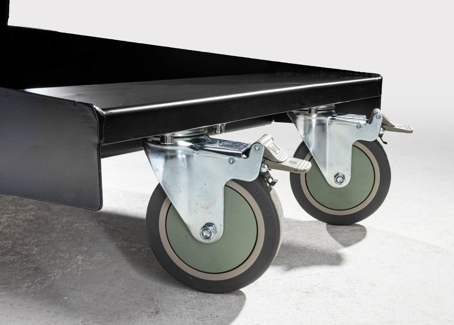 VEGA Sprinter Modular Serving Trolley, Powder-Coated Aluminum and Stainless Steel, GN Container Compatible, Black, 57.5 x 135 x 92 cm