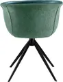 VEGA Yankee Armchair, Teal Imitation Leather and Polyester Fabric, Powder-Coated Stainless Steel Base, 61x60x80 cm, Max Load 160 kg