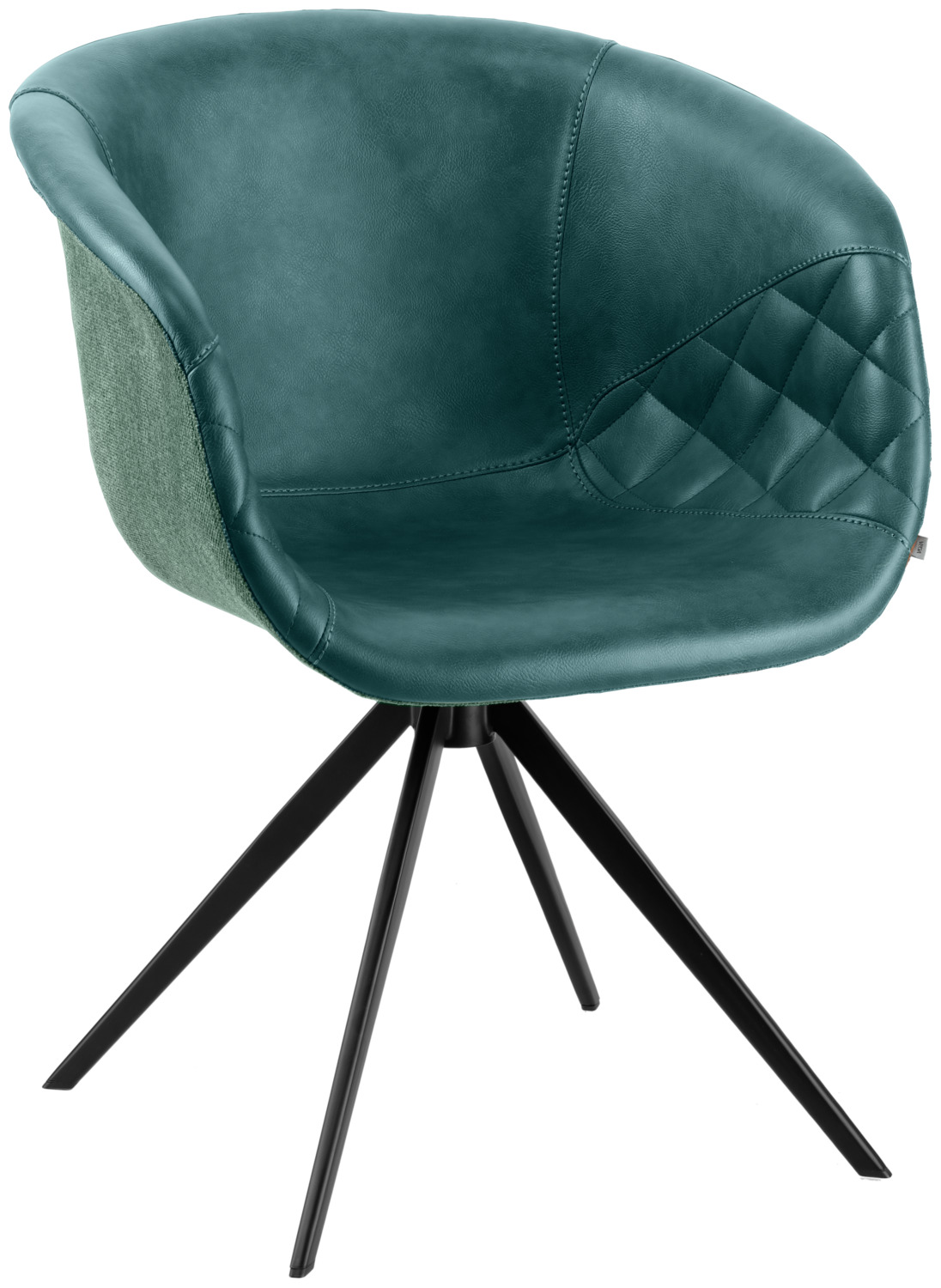 VEGA LUSINI Solutions GmbH Armchair Yankee Armlehnstuhl Yankee Armchair Yankee; 61x60x80 cm (WxDxH); seat teal, base black Armlehnstuhl Yankee; 61x60x80 cm (BxTxH); Sitz petrol, Gestell schwarz Yankee scores with maximum comfort, low weight, fire protection certification and absolute ease of care. The design impresses with a simple design language combined with elaborately quilted decorative seams. The design is underlined by the successful mix of durable, wipe-clean and breathable imitation leather and attractive fabric cover (100% polyester), rounded off by the tapered legs made of stainless powder-coated tubular steel with floor-protecting plastic glides. Chair comes disassembled including mounting hardware. Yankee punktet mit maximaler Bequemlichkeit, geringem Gewicht, Brandschutz-Zertifizierung und absoluter Pflegeleichtigkeit. Das Design besticht mit schlichter Formensprache kombiniert mit aufwendig gesteppten Ziernähten. Unterstrichen wird das Design aus dem gelungenen Mix aus strapazierfähigem, abwischbarem und atmungsaktivem Kunstleder und ansprechendem Stoffbezug (100% Polyester), abgerundet durch die konisch zulaufenden Beine aus rostfreiem pulverbeschichtetem Stahlrohr mit Boden schonenden Kunststoffgleitern. Stuhl wird zerlegt geliefert inklusive Befestigungsmaterial.