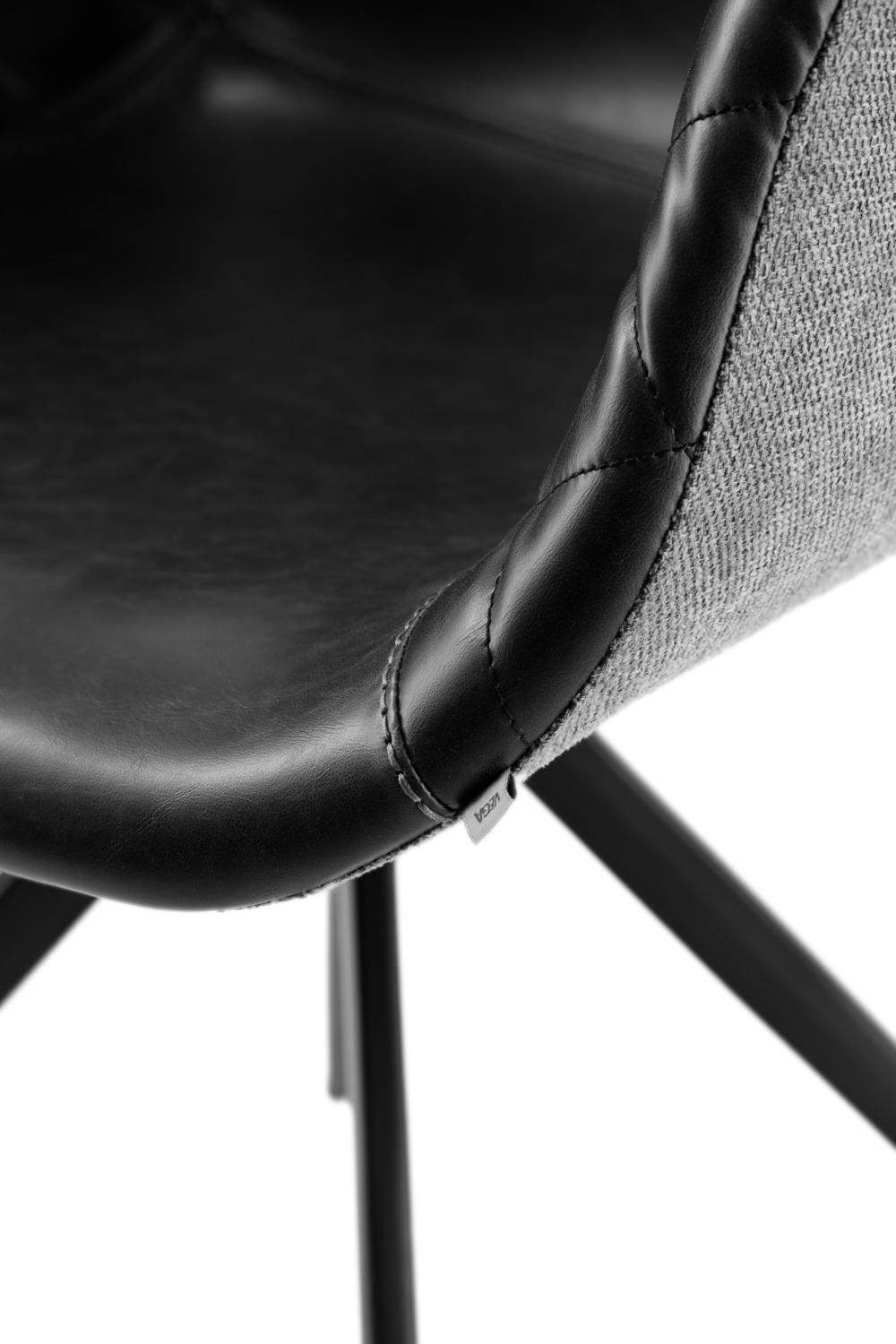 VEGA Yankee Armchair, Black/Light-Grey Imitation Leather and Polyester, Stainless Steel Frame, 61x60x80 cm, Max Load 160 kg, Fire Resistant