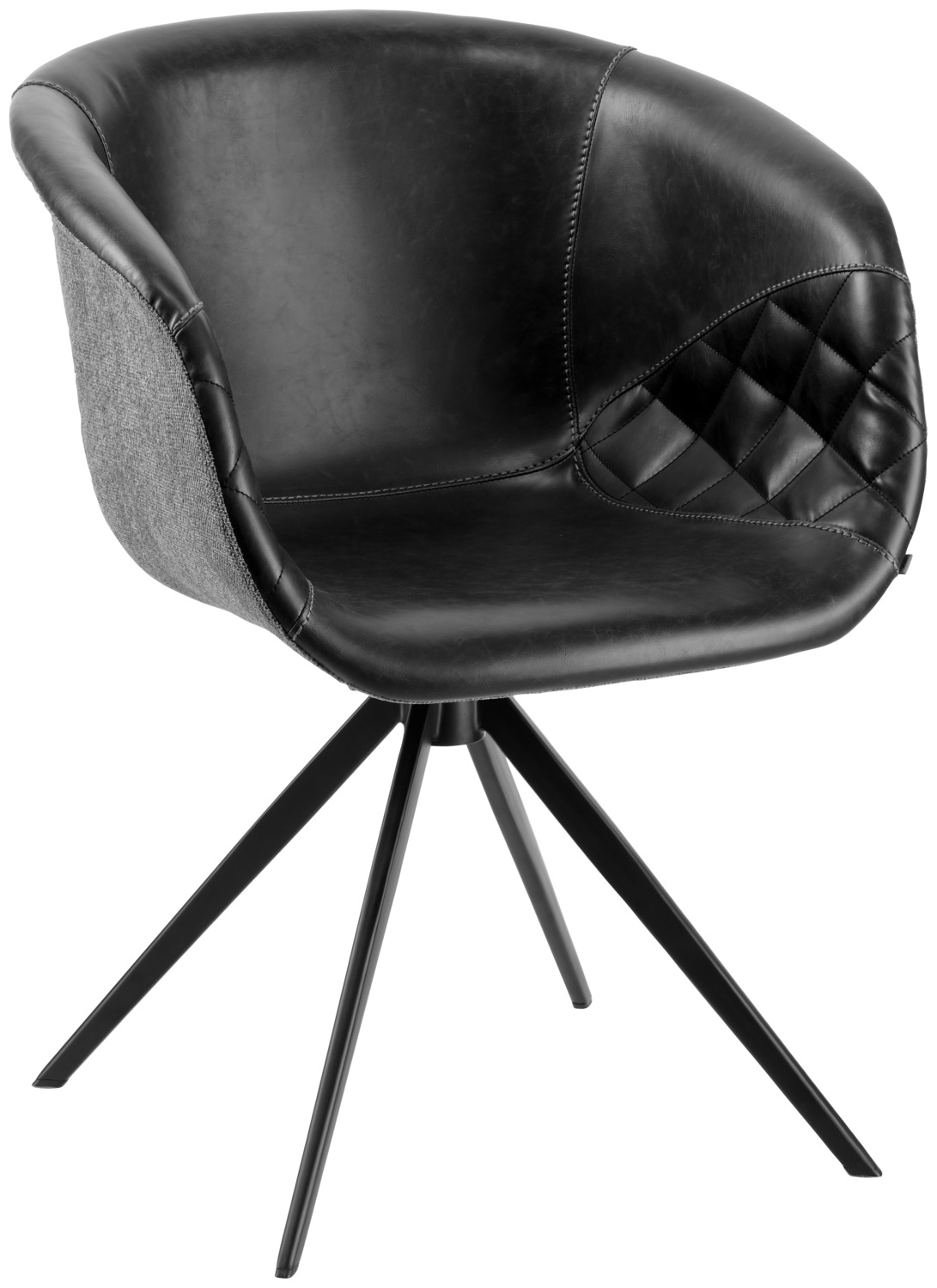 VEGA LUSINI Solutions GmbH Armchair Yankee Armlehnstuhl Yankee Armchair Yankee; 61x60x80 cm (WxDxH); seat black/light-grey, base black Armlehnstuhl Yankee; 61x60x80 cm (BxTxH); Sitz schwarz/hellgrau, Gestell schwarz Yankee scores with maximum comfort, low weight, fire protection certification and absolute ease of care. The design impresses with a simple design language combined with elaborately quilted decorative seams. The design is underlined by the successful mix of durable, wipe-clean and breathable imitation leather and attractive fabric cover (100% polyester), rounded off by the tapered legs made of stainless powder-coated tubular steel with floor-protecting plastic glides. Chair comes disassembled including mounting hardware. Yankee punktet mit maximaler Bequemlichkeit, geringem Gewicht, Brandschutz-Zertifizierung und absoluter Pflegeleichtigkeit. Das Design besticht mit schlichter Formensprache kombiniert mit aufwendig gesteppten Ziernähten. Unterstrichen wird das Design aus dem gelungenen Mix aus strapazierfähigem, abwischbarem und atmungsaktivem Kunstleder und ansprechendem Stoffbezug (100% Polyester), abgerundet durch die konisch zulaufenden Beine aus rostfreiem pulverbeschichtetem Stahlrohr mit Boden schonenden Kunststoffgleitern. Stuhl wird zerlegt geliefert inklusive Befestigungsmaterial.