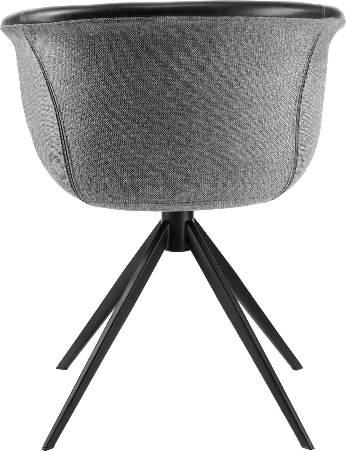 VEGA Yankee Armchair, Black/Light-Grey Imitation Leather and Polyester, Stainless Steel Frame, 61x60x80 cm, Max Load 160 kg, Fire Resistant