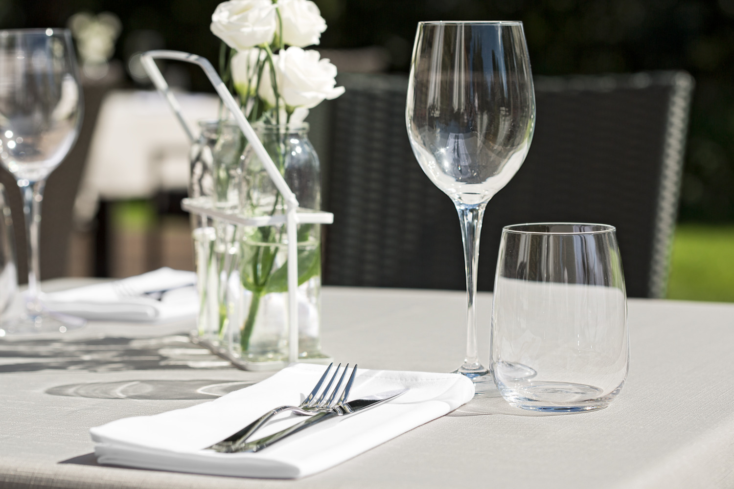 LUSINI Solutions GmbH Vivienne Textile Napkins, Set of 6, 50x50 cm, White, 50% Cotton 50% Polyester Satin Weave, OEKO-TEX Standard 100