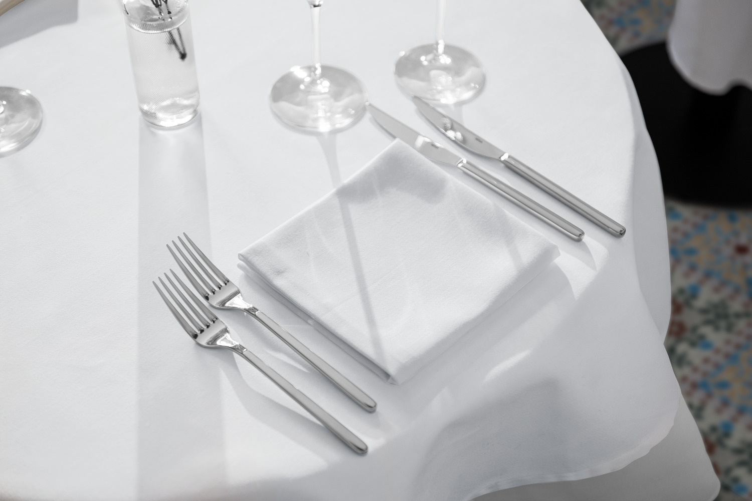 LUSINI Solutions GmbH Vivienne Textile Napkins, Set of 6, 50x50 cm, White, 50% Cotton 50% Polyester Satin Weave, OEKO-TEX Standard 100