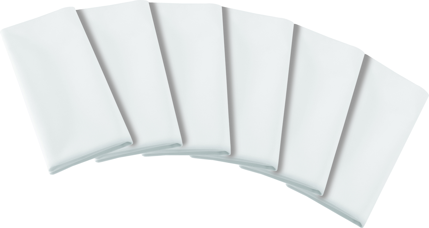 LUSINI Solutions GmbH Vivienne Textile Napkins, Set of 6, 50x50 cm, White, 50% Cotton 50% Polyester Satin Weave, OEKO-TEX Standard 100