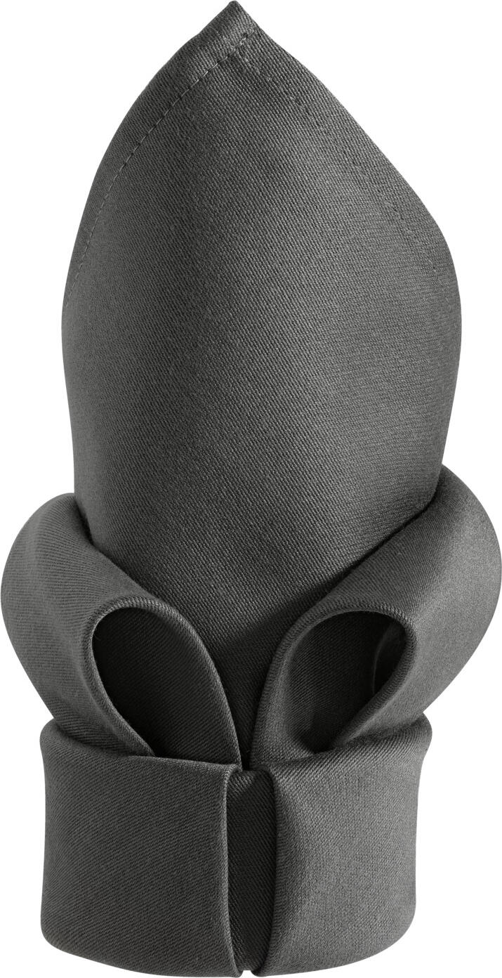 LUSINI Solutions GmbH Vivienne Textile Napkins, Set of 6, 50x50 cm, Dark-Grey, 50% Cotton 50% Polyester Satin Weave, OEKO-TEX Standard 100