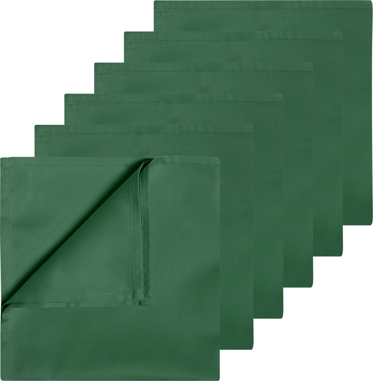 Șervete textile LUSINI Vivienne, Set de 6 piese, Verde, 50x50 cm, 50% bumbac 50% poliester, țesătură satinată, OEKO-TEX Standard 100, ușor de întreținut