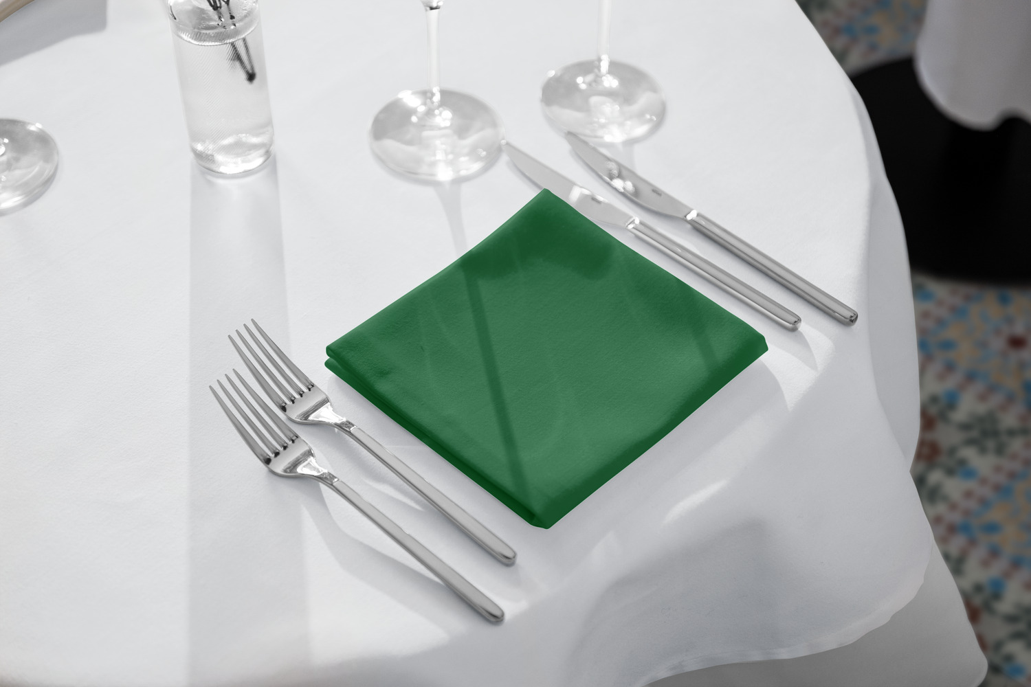 Șervete textile LUSINI Vivienne, Set de 6 piese, Verde, 50x50 cm, 50% bumbac 50% poliester, țesătură satinată, OEKO-TEX Standard 100, ușor de întreținut
