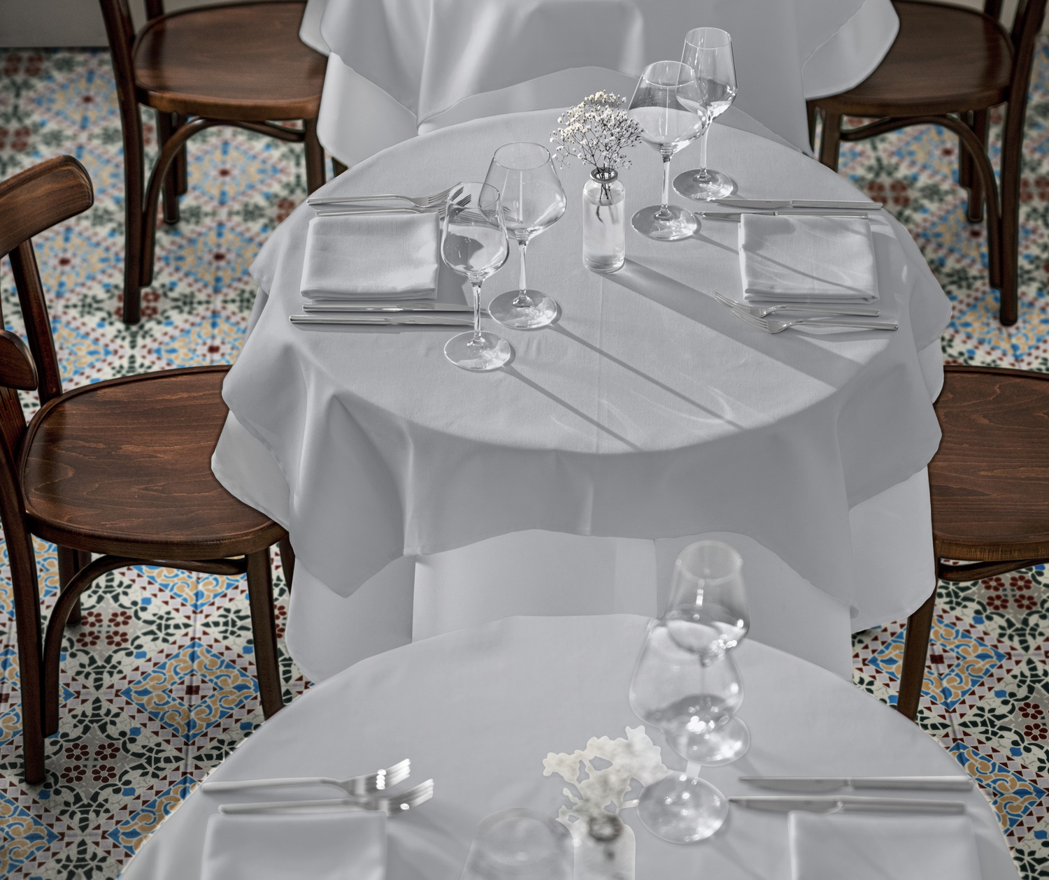 LUSINI Solutions GmbH Vivienne Textile Napkins, Set of 6, 50x50 cm, Light-Grey, 50% Cotton 50% Polyester, Plain Satin Weave, OEKO-TEX Standard 100