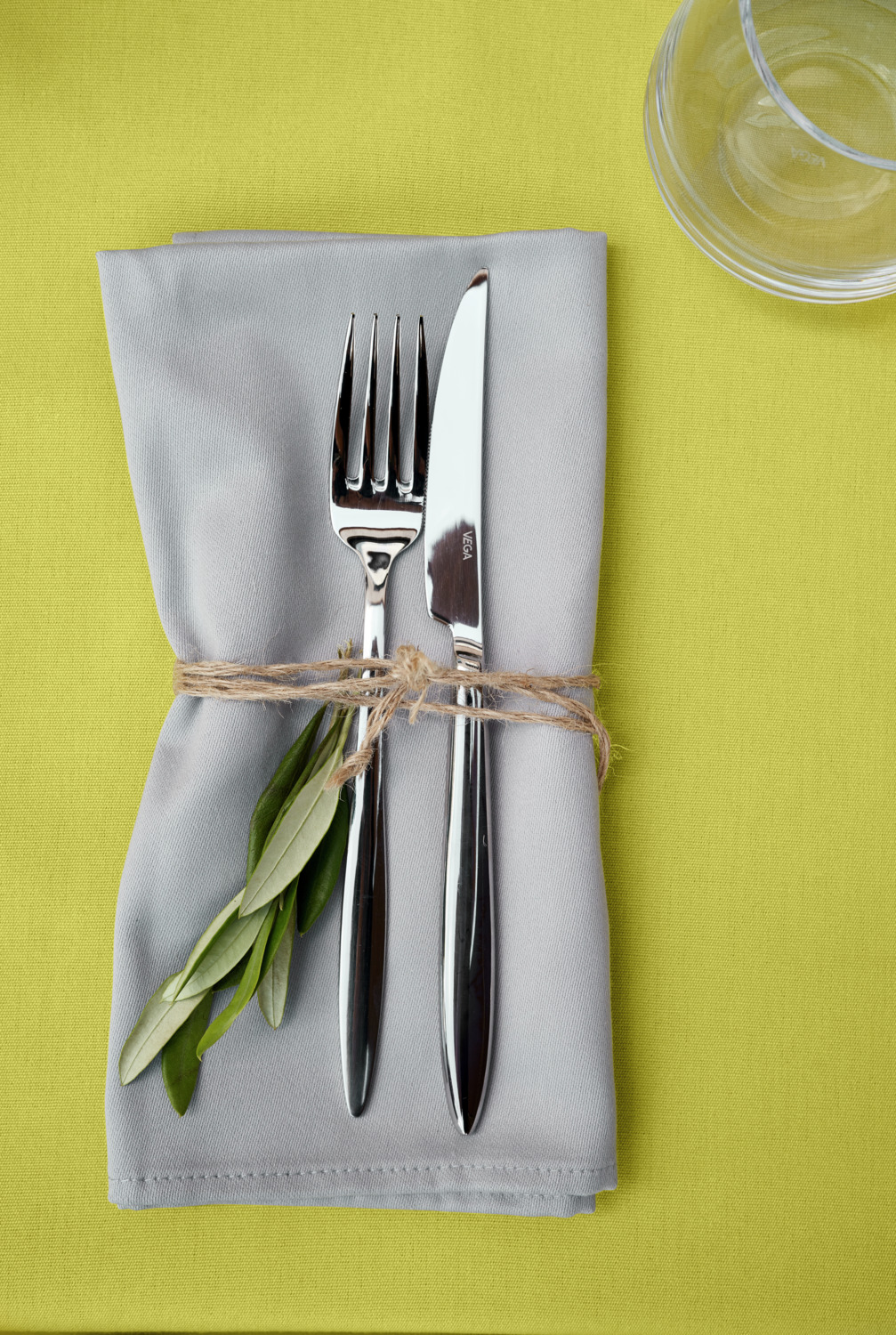 LUSINI Solutions GmbH Vivienne Textile Napkins, Set of 6, 50x50 cm, Light-Grey, 50% Cotton 50% Polyester, Plain Satin Weave, OEKO-TEX Standard 100