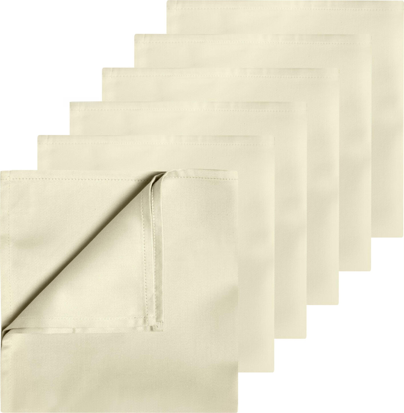 Servete din textile LUSINI Solutions GmbH Vivienne, 50x50 cm, Tesut Satin, Amestec bumbac si poliester, Bej Sampanie, OEKO-TEX Standard 100, Set de 6 piese