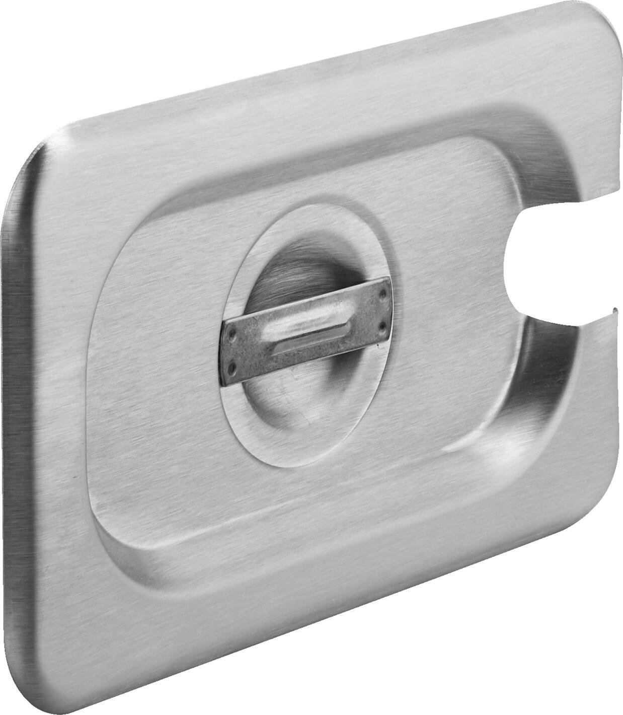Pulsiva GN Lid 1/9 Profi, 18/0 Chrome Stainless Steel, 17.6 x 10.8 cm, with Spoon Recess, Rustproof and Dishwasher Safe