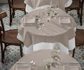 Servete de masă LUSINI Vivienne, Set de 6 piese, 50x50 cm, 50% bumbac 50% poliester, țesătură satinată, taupe, OEKO-TEX Standard 100