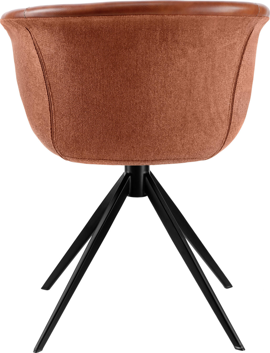 Scaun cu brate VEGA Yankee, Piele Ecologica si Poliester Cognac, Cadru Otel Vopsit in Praf, 61x60x80 cm, Suporta pana la 160 kg, Rezistent la Foc