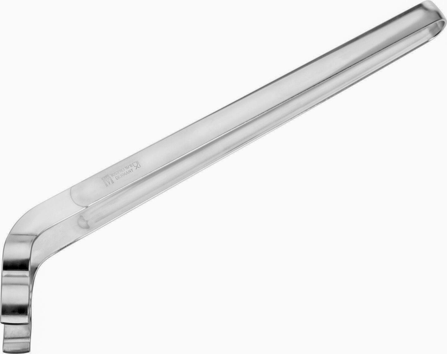 Westmark Curved Grill Tongs, 34 cm, 18/10 Stainless Steel, Single Piece Construction, Ribbed Gripping Surface, Dishwasher Safe, Made in Germany, Silver