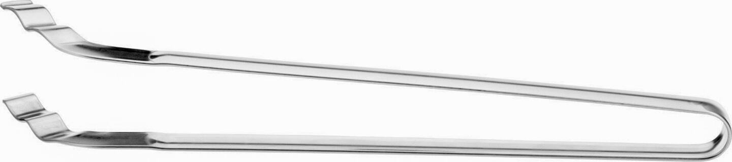 Westmark Curved Grill Tongs, 34 cm, 18/10 Stainless Steel, Single Piece Construction, Ribbed Gripping Surface, Dishwasher Safe, Made in Germany, Silver