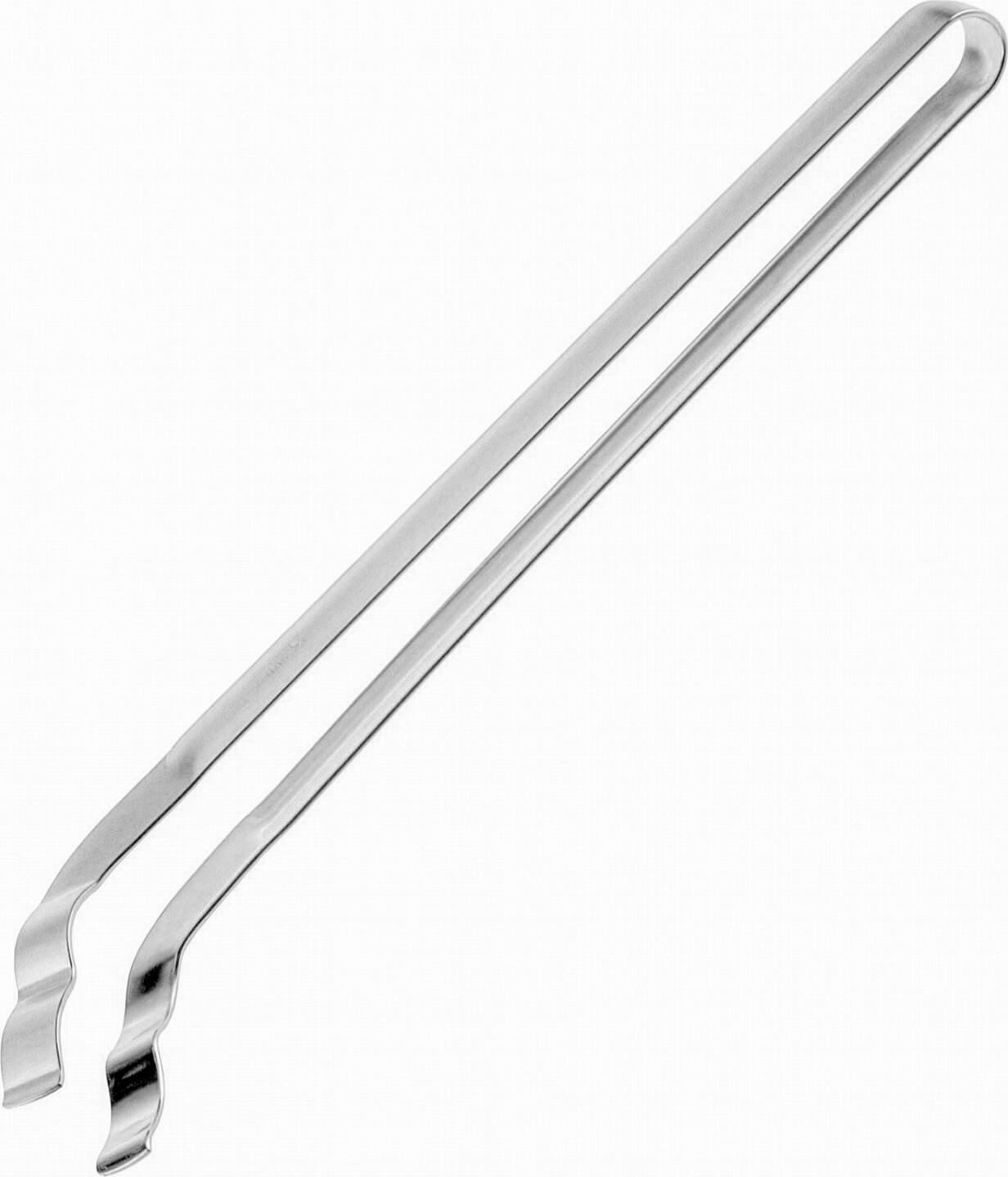 Westmark Curved Grill Tongs, 34 cm, 18/10 Stainless Steel, Single Piece Construction, Ribbed Gripping Surface, Dishwasher Safe, Made in Germany, Silver