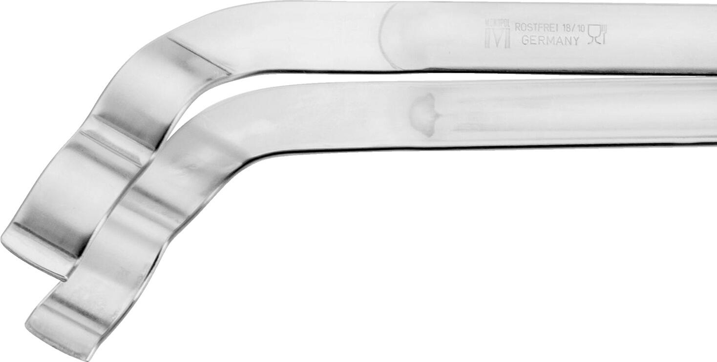Westmark Curved Grill Tongs, 34 cm, 18/10 Stainless Steel, Single Piece Construction, Ribbed Gripping Surface, Dishwasher Safe, Made in Germany, Silver