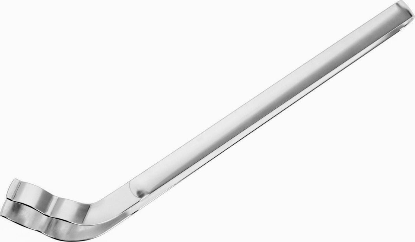 Westmark Curved Grill Tongs, 34 cm, 18/10 Stainless Steel, Single Piece Construction, Ribbed Gripping Surface, Dishwasher Safe, Made in Germany, Silver