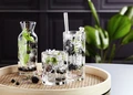 Set de 6 piese Pahare Long Drink RCR Cristalleria Italiana Tattoo din cristal, 370 ml, 15 cm inaltime, Design Floral, Transparent, Safe la masina de spalat vase