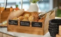 Vega Esino Bread Box, Solid Oak Wood, Oiled Brown, 3 Compartments, 45 x 45 x 22.2 cm, Food-Safe