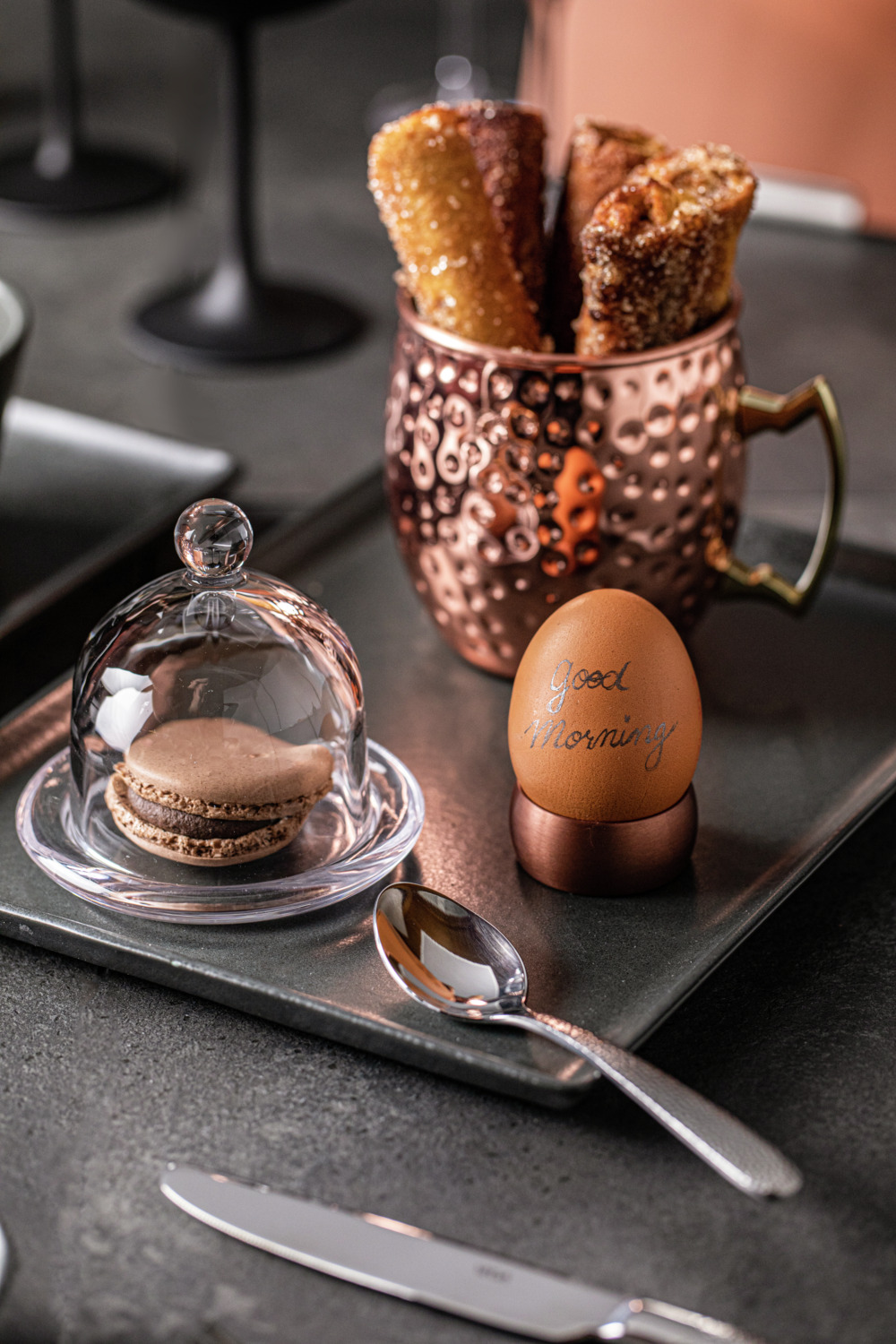 VEGA Martello Coffee Spoon Set of 12, 18/10 Chrome-Nickel Stainless Steel, Mirror Polished with Hammered Relief, 14.2 cm, Silver