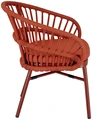 VEGA LUSINI Pina Outdoor Chair Set of 2, Terracotta, Powder-Coated Aluminum Frame, Rope Wickerwork, Stackable Weatherproof Garden Chairs with Washable Cushions