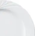 Pulsiva Swing Cappuccino Saucers, White Porcelain, 15 cm Diameter, Simple Relief Design, Dishwasher and Microwave Safe, Set of 6