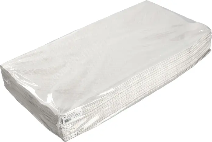 Fasete de Masa de Hartie PROnappe Selection, Alb Mat, 80x80 cm Patrate, Hidrofobe, Structura Embosata Tip Fagure, Set de 200 piese