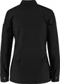 JOBELINE LUSINI Solutions GmbH Women's chef's jacket Phoenix long-sleeved Damen Kochjacke Phoenix Langarm Women's chef's jacket Phoenix long-sleeved; Size 36; black Damen Kochjacke Phoenix Langarm; Kleidergröße 36; schwarz 65 % polyester, 35 % cotton. 150 g/m². 60 °C wash. Elegant women's chef jacket made of extra lightweight, breathable fabric. With a small wing collar, inner breast pocket, concealed button tape and a 2-part upper arm pocket. With a practical bib apron loop in the neck. The side panels and entire sleeves are made of an elastic piqué material, which is extremely breathable and ensures a very comfortable fit. The sleeves feature fully elastic, classic shirt cuffs with button and sleeve vent. Slightly tailored cut. Back length: 68 cm for size 36. 65 % Polyester, 35 % Baumwolle. 150 g/m². 60°-Wäsche Elegante Damenkochjacke aus einem extraleichten und atmungsaktiven Gewebe. Mit kleinem Stehkragen, innenliegender Brusttasche, verdeckter Druckknopfleiste, sowie einer zweigeteilten Oberarmtasche. Mit einer praktischen Latzschürzenschlaufe im Nacken. Die Seitenteile sowie die gesamten Ärmel bestehen aus einem atmungsaktiven und elastischen Piqué Material, das für eine äußerst bequeme Passform und Atmungsaktivität sorgt. Den Ärmelabschluss bildet eine ebenfalls vollelastische, klassische Hemdenmanschette mit Druckknopf und Ärmelschlitz. Leicht tailliert geschnitten. Rückenlänge: 68 cm in Gr. 36