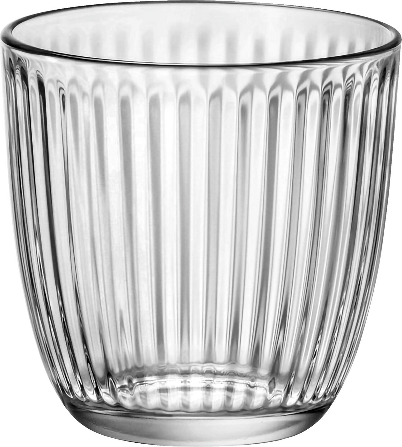 Стаканы для виски Bormioli Rocco Universal Glass Line, рифленый дизайн, прозрачные, 290 мл, стекло, набор из 12 предметов