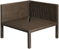VEGA Lika Corner Element for Lounge Furniture, Plastic Wickerwork, Powder-Coated Aluminum Frame, Weatherproof, UV-Resistant, 76.5x76.5x64 cm