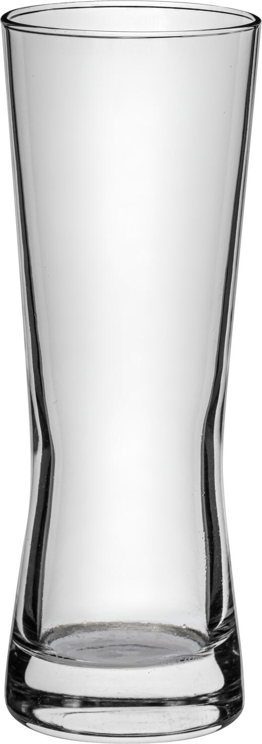 Set de 6 pahare pentru bere de grâu Borgonovo Monaco, 270 ml, sticlă suflată extra-clară cu linie de umplere, fabricate în Italia, design biconic, înălțime 174 mm, diametru 63 mm