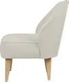VEGA Lasse Lounge Armchair, Beige Polyester Fabric, Wood Base, 54x60x82 cm, Fire Retardant, Abrasion Resistant, Max Load 160 kg