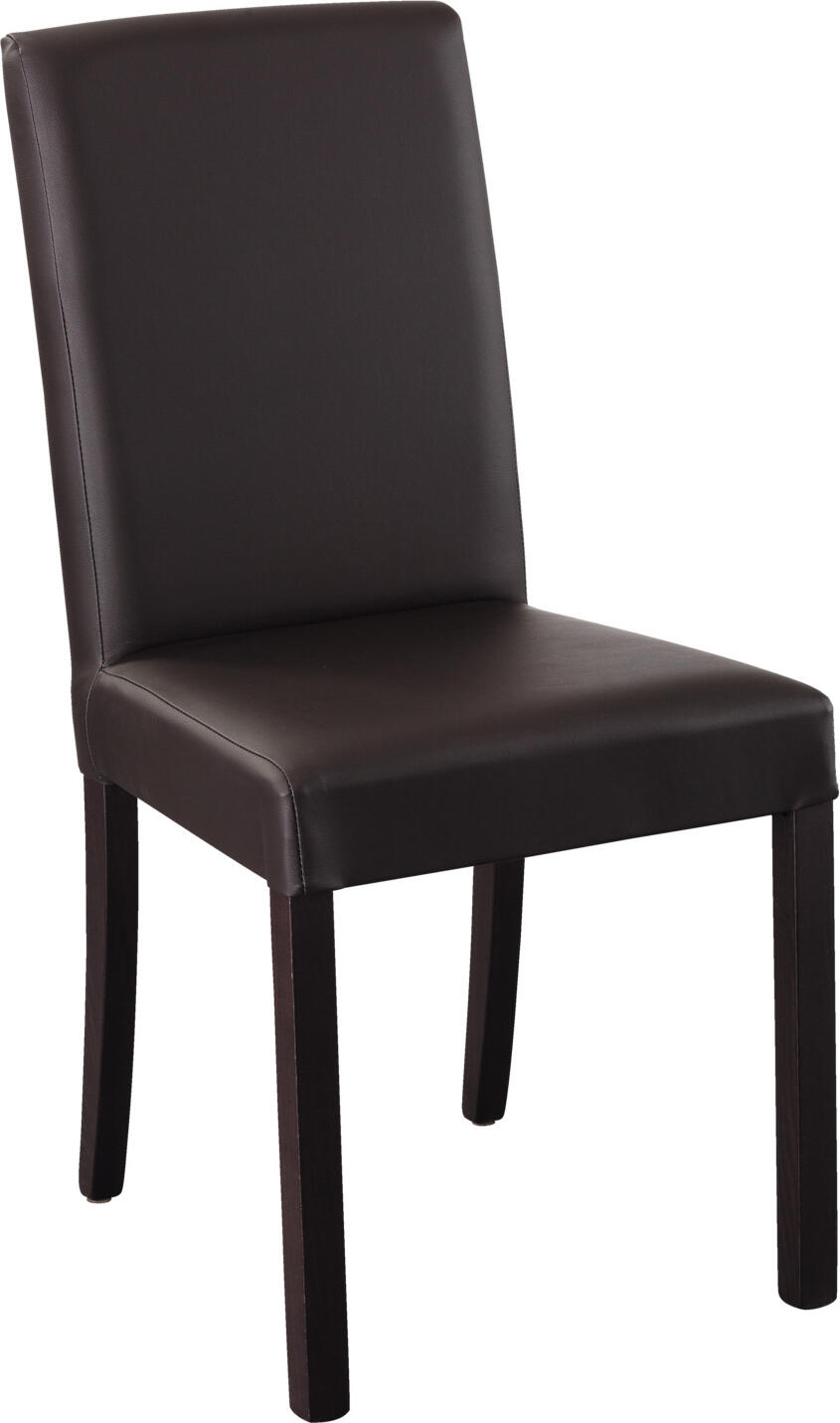 PULSIVA Famous Upholstered Chair, Set of 2, Brown Imitation Leather, Solid Beech Wood Frame, 45x54x90 cm, FSC-certified, Max Load 120 kg