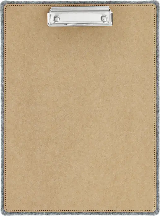 VEGA Verdi Menu Clipboard DIN A4, Washpaper and Felt, Beige/Grey, Integrated Clip, 24.5 x 33 cm