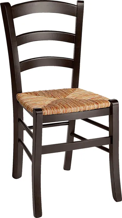 Scaune de dining PULSIVA Herakles 2 Basic, Set de 2 piese, lemn de fag lakerat si nuiele naturale, maro inchis, 40x46x87 cm, certificate FSC