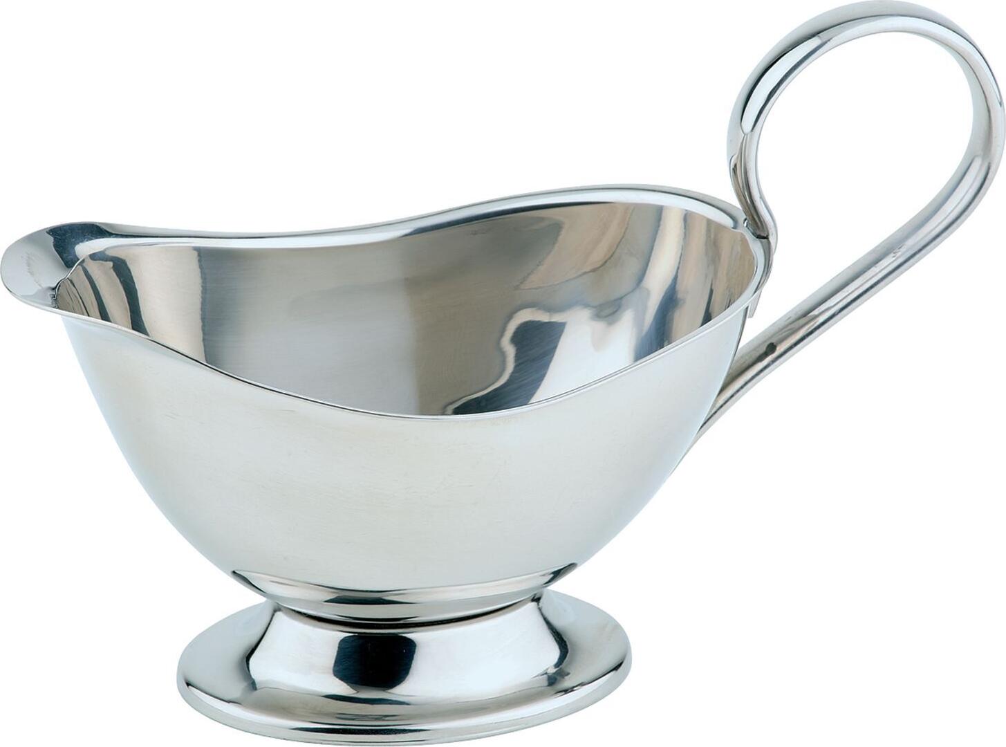 APS Assheuer + Pott GmbH & Co. KG Sauce boat Sauciere NAVA, Edelstahl Sauce boat; 150 ml, 16x7.2x9.3 cm (LxWxH); silver Sauciere NAVA, Edelstahl; 150 ml, 16x7.2x9.3 cm (LxBxH); silber Sauce boat made of highly polished stainless steel. Die Sauciere NAVA eignet sich ideal für Gastronomie, Hotellerie, Catering, Buffetbereiche und den privaten Gebrauch. Sie ermöglicht das stilvolle Servieren von Saucen, Dressings, Jus und weiteren flüssigen Beilagen direkt am Tisch oder Buffet. Die extra schwere Qualität sorgt für eine hochwertige Haptik und zuverlässige Standfestigkeit, während die hochglanzpolierte Oberfläche eine gepflegte Präsentation unterstützt. * Material: 18/8 Edelstahl * Hochglanzpoliert * Extra schwere Qualität * Zum Servieren von Saucen und Dressings geeignet * Für Tisch, Buffet und Service geeignet * Spülmaschinengeeignet